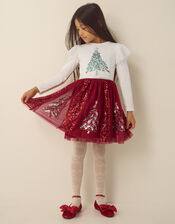 Christmas Tree Sequin Disco Dress, Ivory (IVORY), large