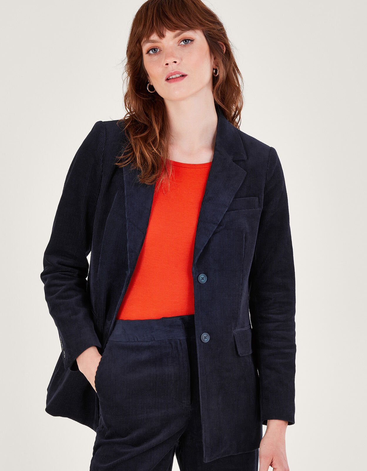 Navy cord blazer womens discount