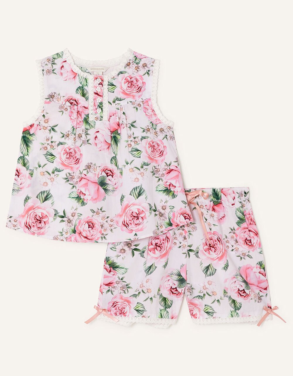 Children Girls 3-12yrs | Leena Floral Top and Shorts Set Pink - CK43254