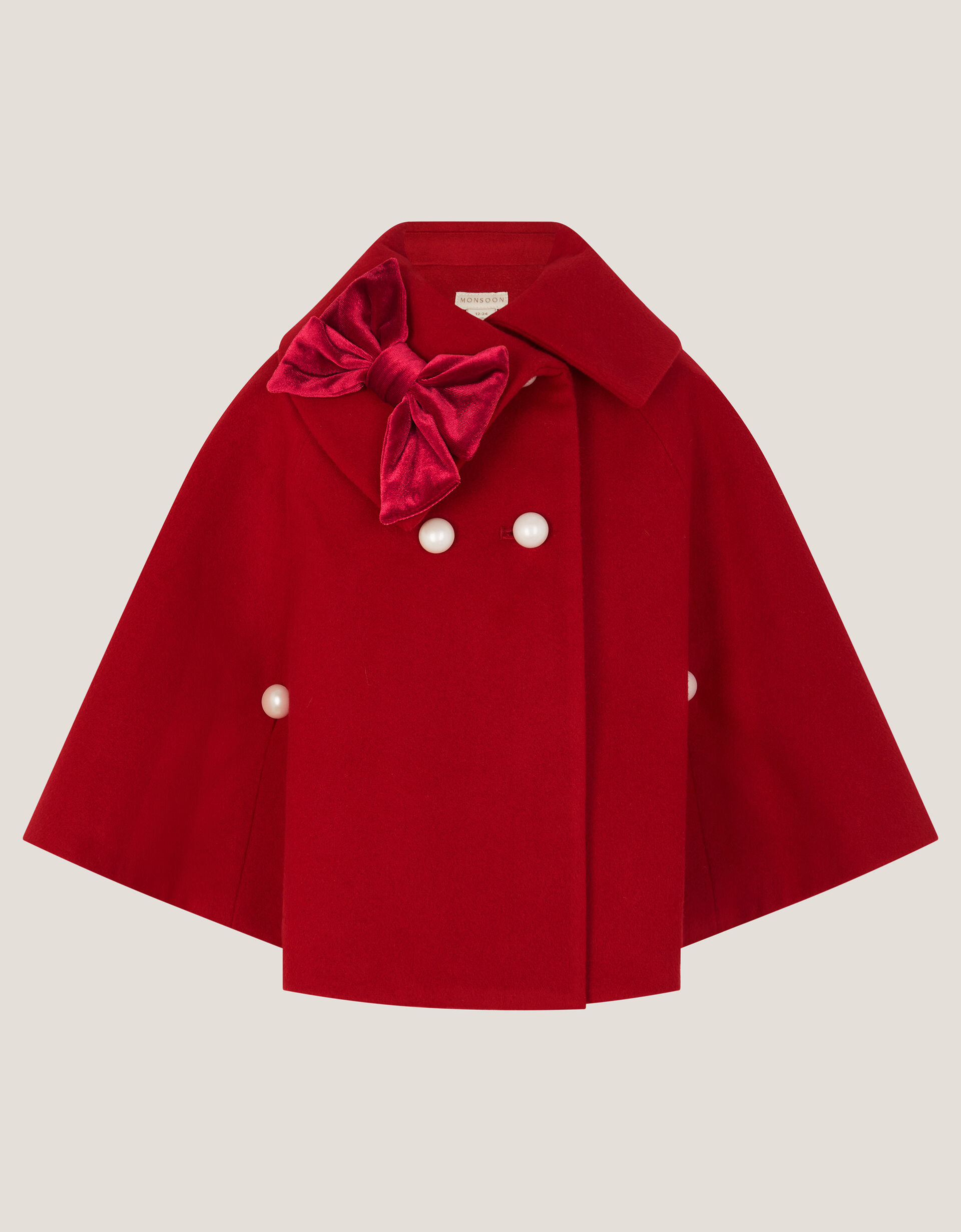 Velvet Bow Cape Red