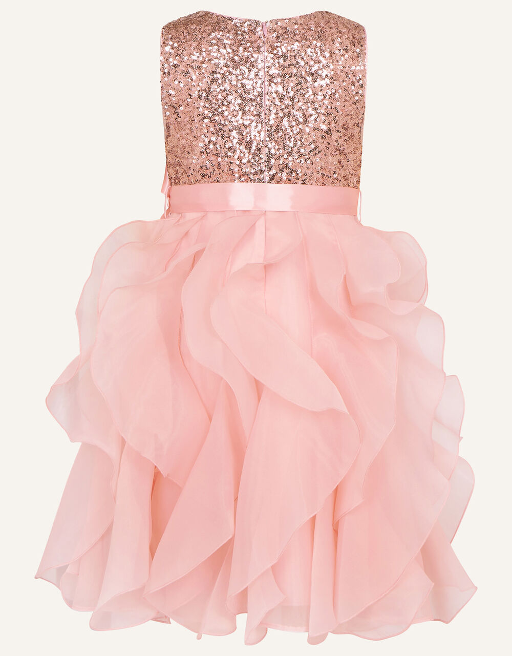 Cancan Sequin Ruffle Dress Pink Girls' Dresses Monsoon UK.