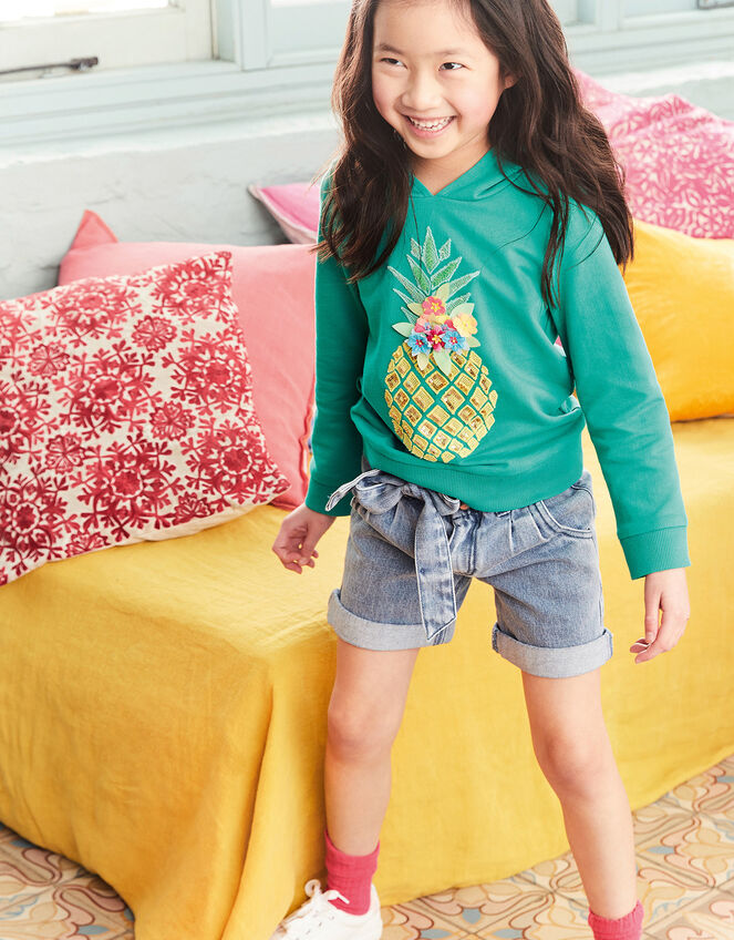 Sequin Pineapple Hoody, Green (GREEN), large