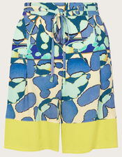 Abstract Print Shorts, Blue (TURQUOISE), large