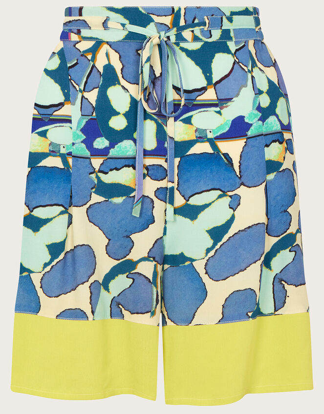 Abstract Print Shorts, Blue (TURQUOISE), large