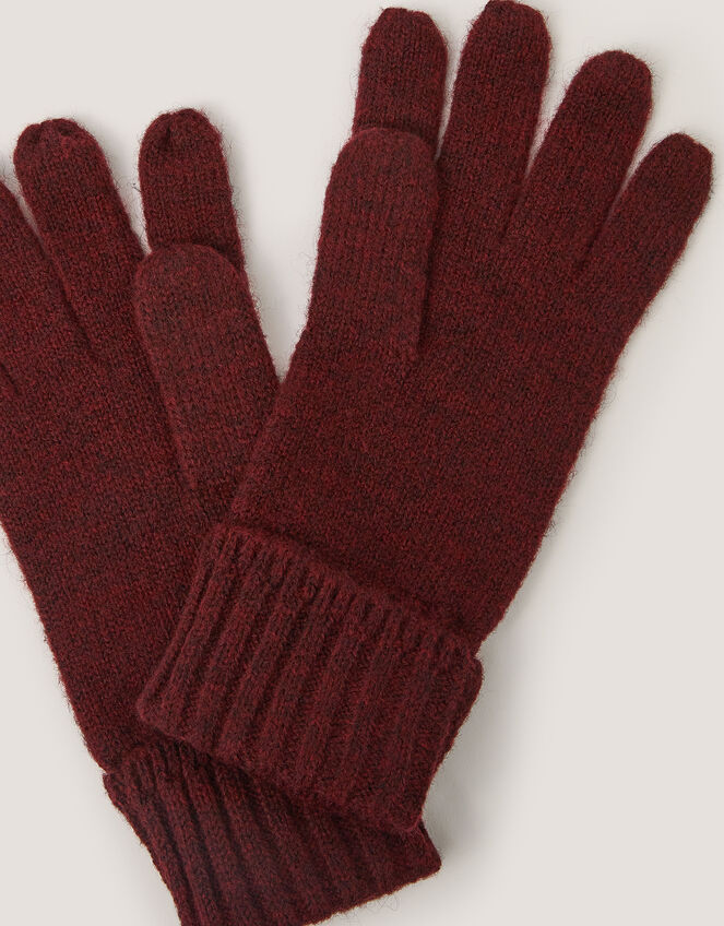 Aster Knitted Gloves, Red (BERRY), large