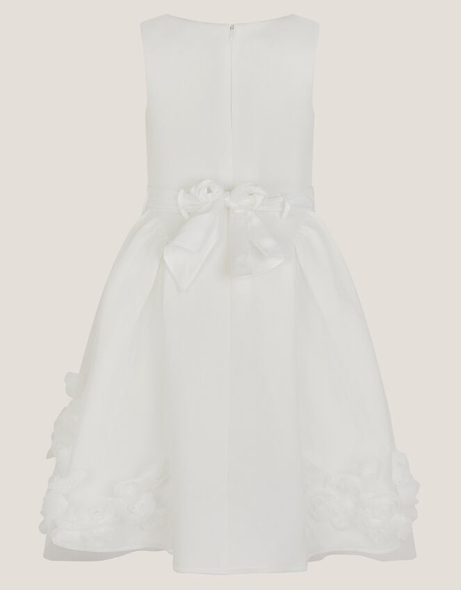 Eloise Appliqué Rose Dress, Ivory (IVORY), large