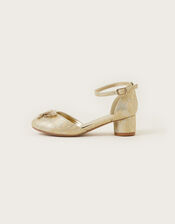 Lace Butterfly Two-Part Heels, Gold (GOLD), large