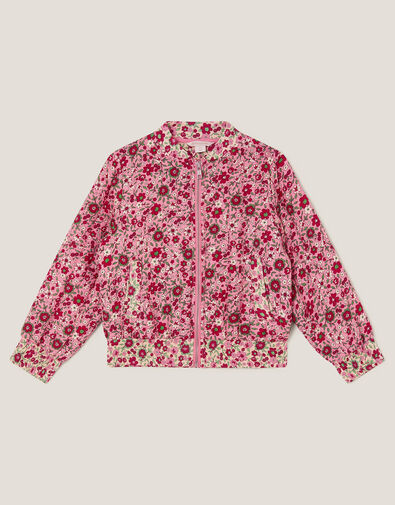 Floral Print Bomber Jacket, Pink (PINK), large