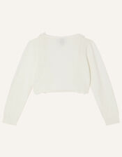 Baby 3D Floral Trim Cardigan, Ivory (IVORY), large