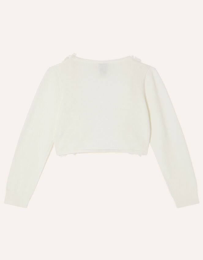 Baby 3D Floral Trim Cardigan, Ivory (IVORY), large