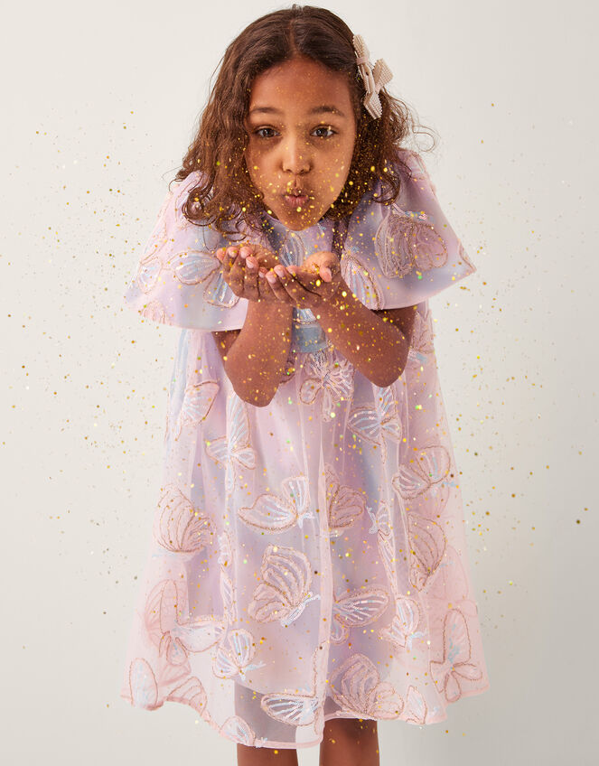 Butterfly Appliqué Swing Dress, Multi (MULTI), large