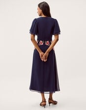 Coraline Floral Embroidered Midi Dress, Blue (NAVY), large