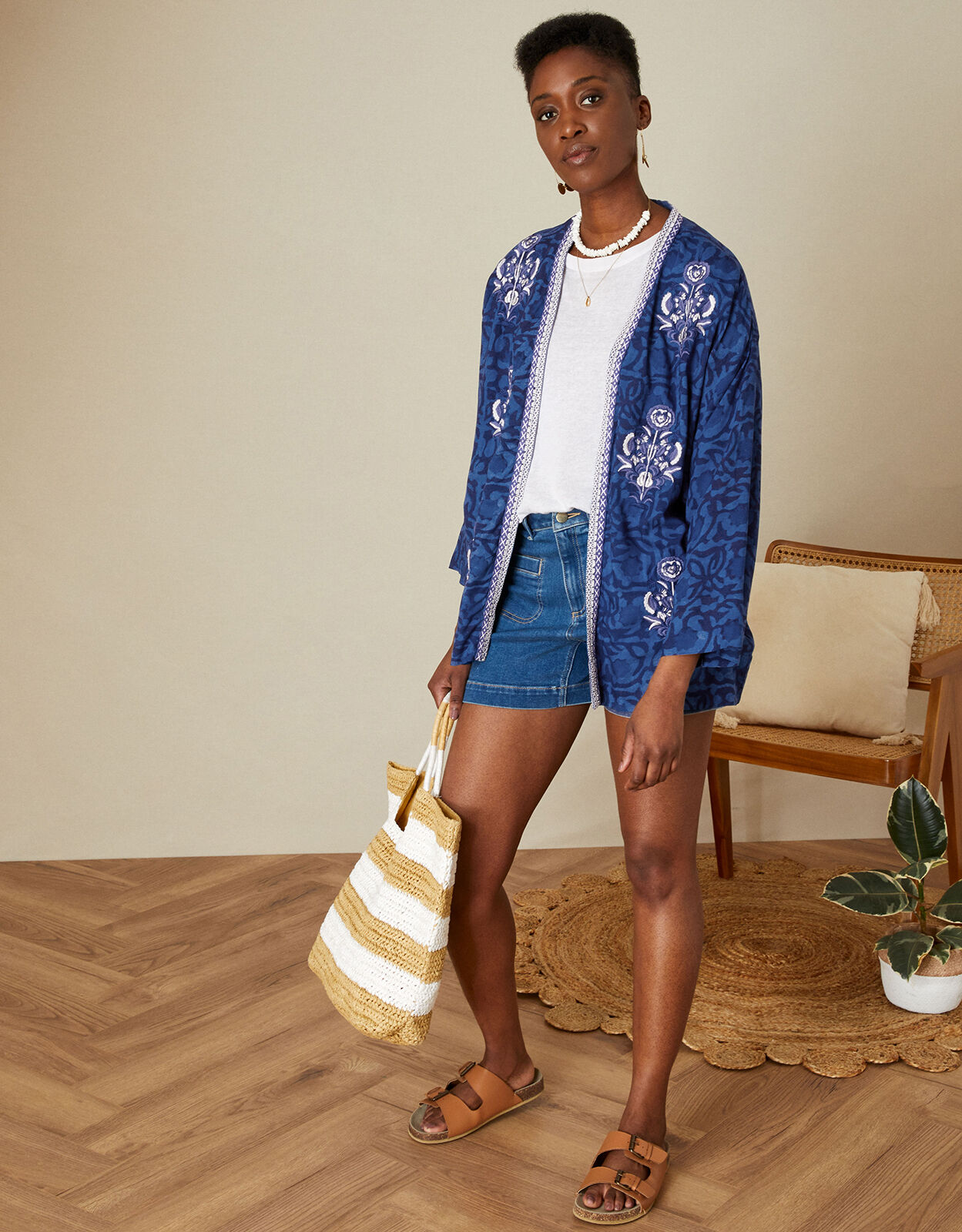 Monsoon Artisan Studio Floral Batik Short Kimono