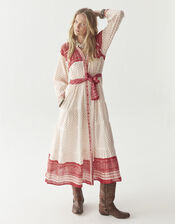Maison Hotel Triana Bandana Print Midi Dress, Red (RED), large
