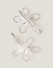 2-Pack Diamanté Flower Hair Clips, , large