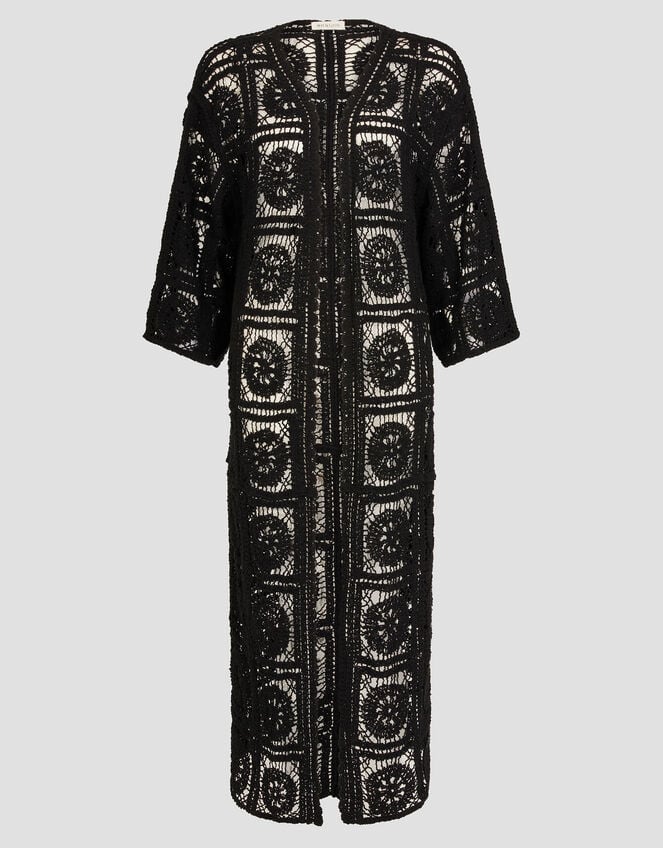 Cara Crochet Beach Cover-Up, Black (BLACK), large