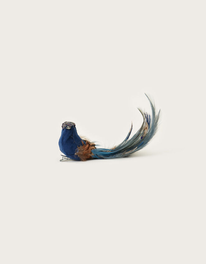 Feather Embellished Velvet Bird Decoration , , large