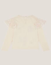 Fa La La Embellished Christmas Top, Ivory (IVORY), large