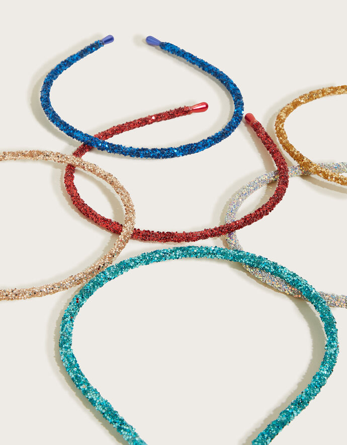 Rainbow Glitter Headbands 6 Pack