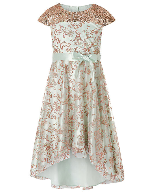 Riona Duck Egg Sparkle Dress Teal Girls Dresses Monsoon UK