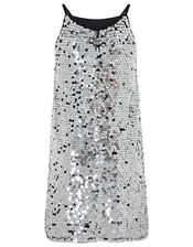 Sabella All-Over Sequin Dress, Silver (SILVER), large