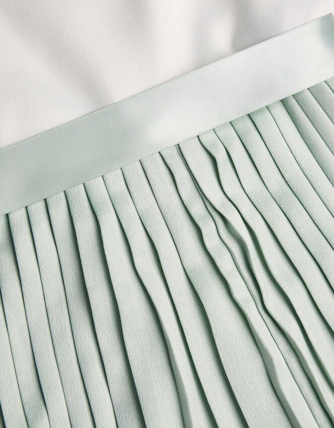 Satin Pleated Jumpsuit, Green (GREEN), large