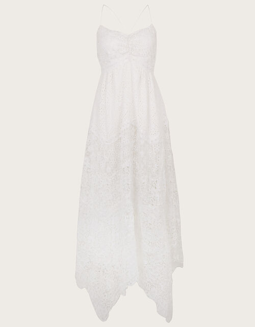 Carla Lace Hanky Hem Bridal Maxi Dress, Ivory (IVORY), large