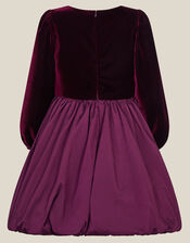 Maisie Velvet Bubble Hem Party Dress, Purple (PURPLE), large
