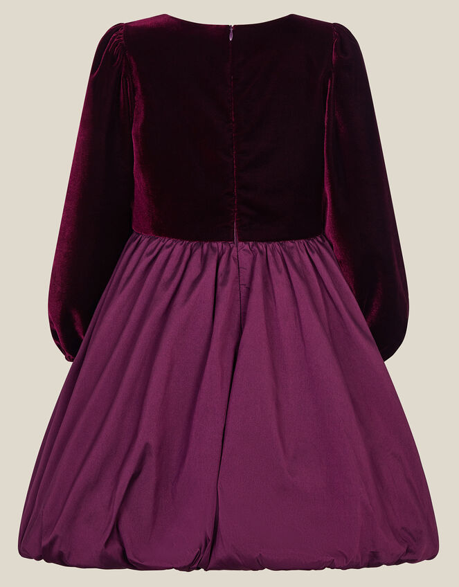 Maisie Velvet Bubble Hem Party Dress, Purple (PURPLE), large