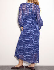 East Nandi Botanical Print Maxi Dress, Blue (NAVY), large