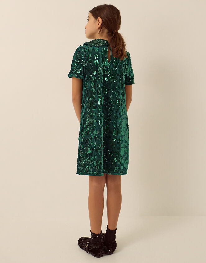 Esmeralda Sequin Collar Party Dress, Green (GREEN), large