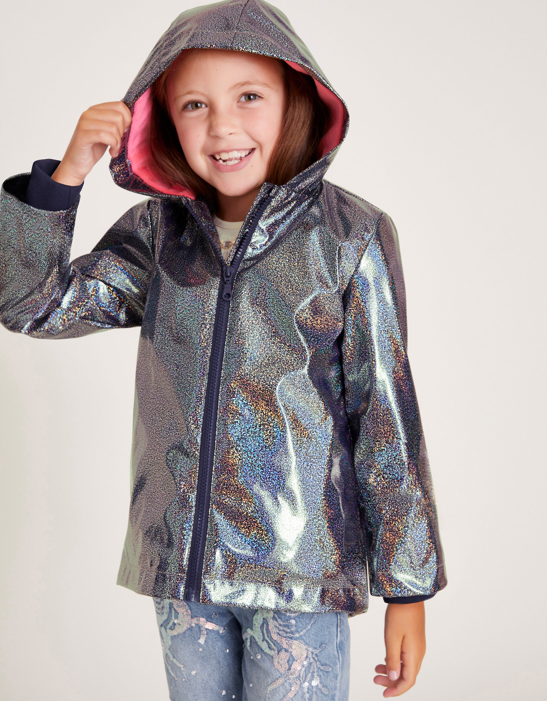 Shimmer Rain Coat Blue