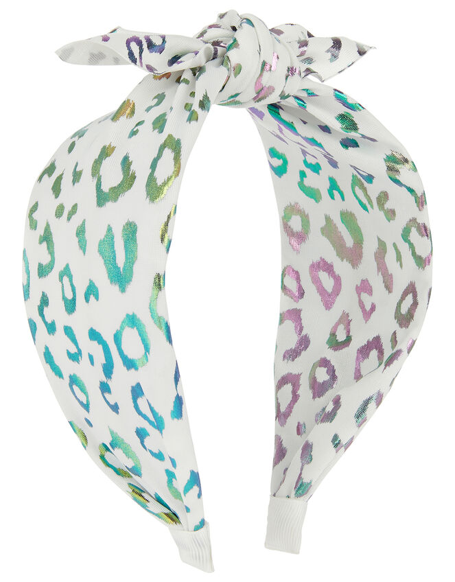 Colourful Leopard Knotted Headband, , large
