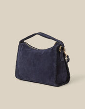 Della Suede Handbag, Blue (NAVY), large