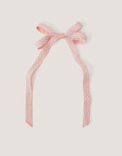 Polka Dot Ribbon Bow Hair Clip, , large