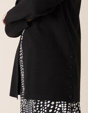 Button Side Edge-to-Edge Cardigan , Black (BLACK), large