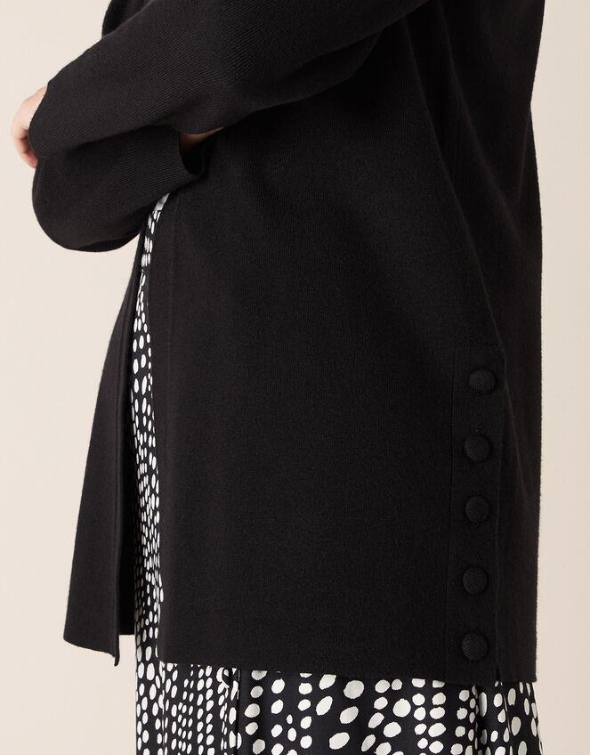 Button Side Edge-to-Edge Cardigan , Black (BLACK), large