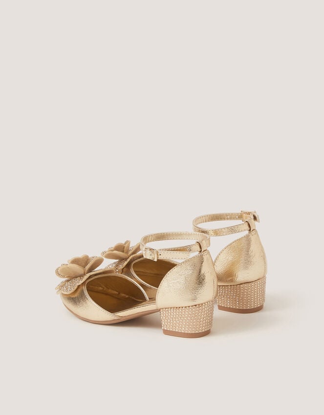 Embellished Flower Two Part Heels, Gold (GOLD), large