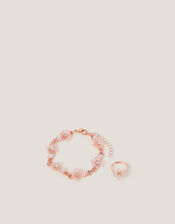 Frosted Flower Bracelet & Ring Set, , large