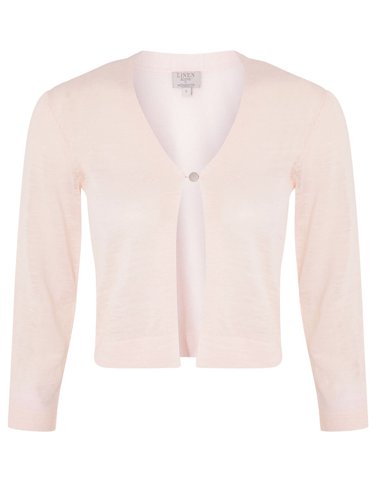 Button Shrug in Linen Blend Pink Shrugs Monsoon UK