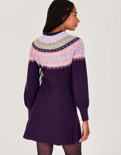 Fair Isle Dress, Purple (PURPLE), large