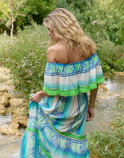 Piti Cuiti Off The Shoulder Chevron Maxi Dress, Multi (MULTI), large
