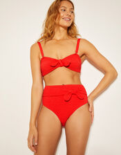 Kyla Tie Front Bandeau Bikini Top, Pink (PINK), large