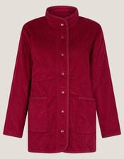 Mandy Corduroy Quilted Jacket, Red (BURGUNDY), large