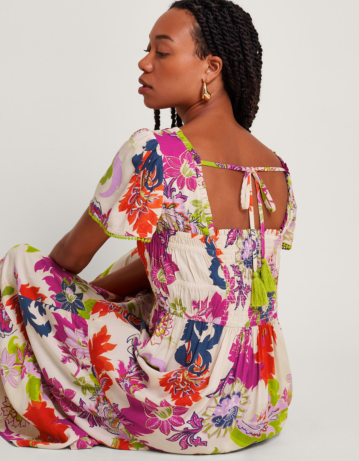 Arissa Print Dress Ivory