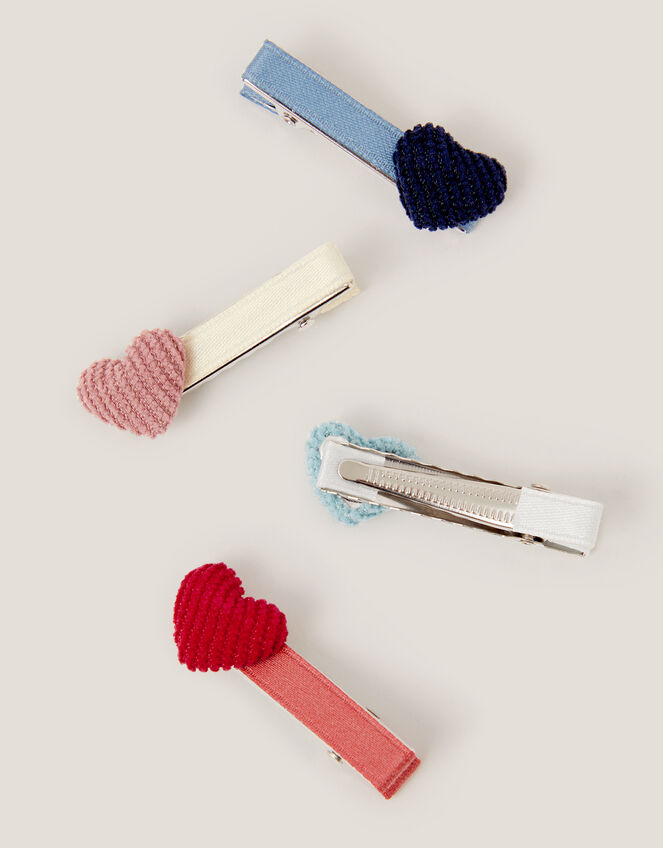 4-Pack Mini Heart Hair Clips, , large