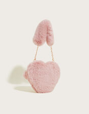 Fluffy Heart Pom-Pom Bag, , large