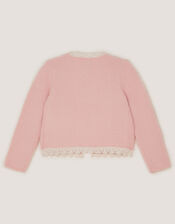 Sequin Butterfly Fluffy Cardigan, Pink (PINK), large