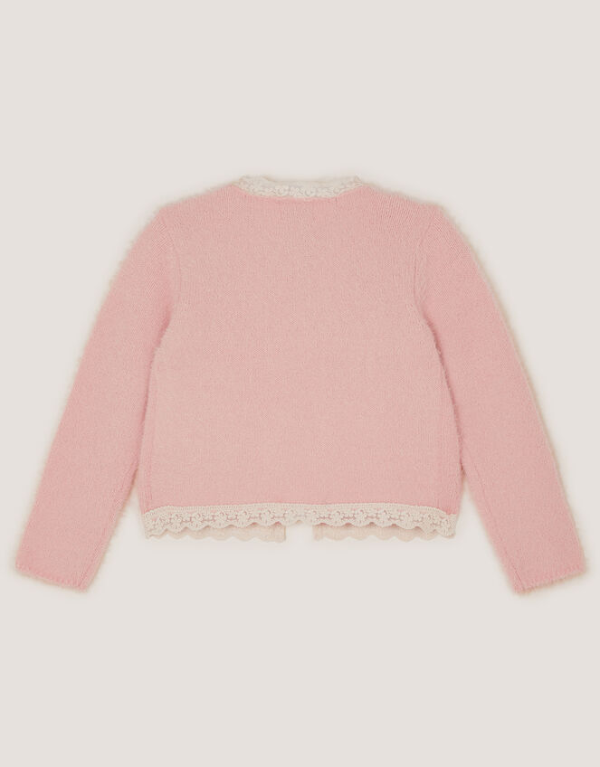 Sequin Butterfly Fluffy Cardigan, Pink (PINK), large