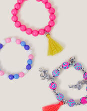 3-Pack Mixed Bead Charm Bracelets, , large